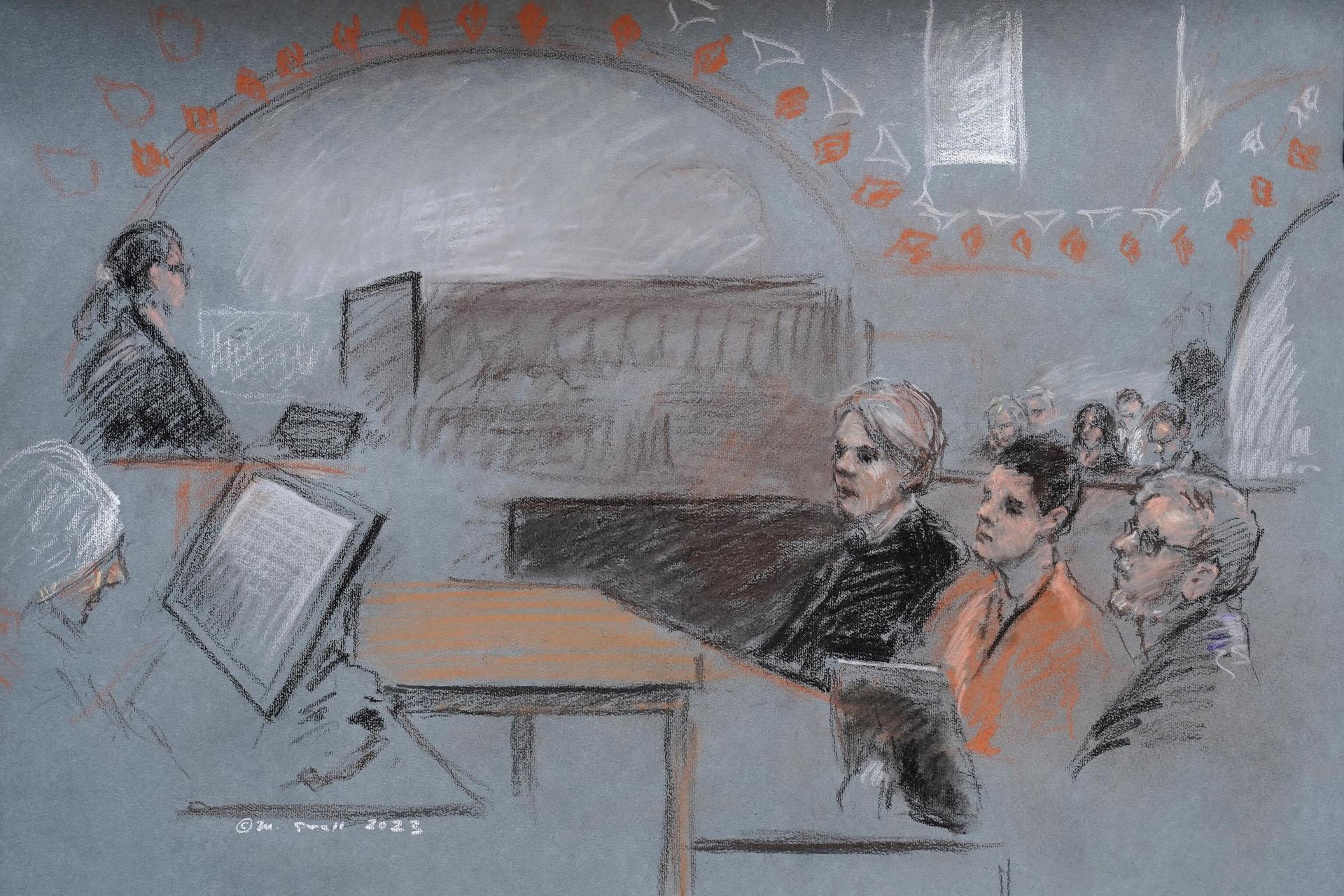 Massachusetts Air National Guardsman Jack Teixeira, seated second from right, appears in U.S. District Court, in Boston, Wednesday, April 19, 2023. - Sputnik International, 1920, 03.05.2023