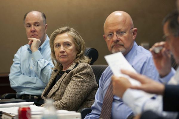 National Security Advisor Tom Donilon, Secretary of State Hillary Clinton and National Intelligence Director James Clapper Listen to Reports about the Raid National Security Advisor Tom Donilon, Secretary of State Hillary Clinton and National Intelligence Director James Clapper Listen to Reports about the Raid - Sputnik International