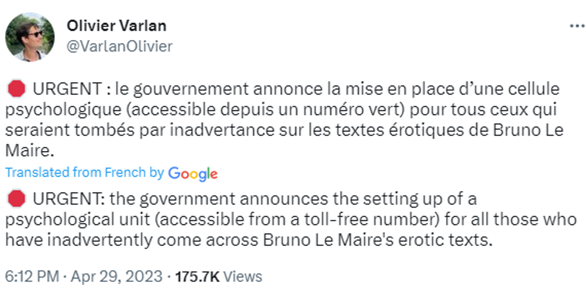 Twitter screenshot. - Sputnik International, 1920, 04.05.2023