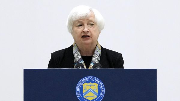 US Treasury Secretary Janet Yellen speaks during a press conference at the G7 meeting of Finance Ministers and Central Bank Governors at Toki Messe in Niigata on May 11, 2023 - Sputnik International