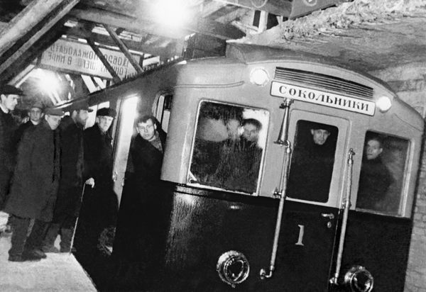 Moscow Metro is also known for its efficiency and reliability. Trains run every 90 seconds in peak hours, ensuring that passengers can get to their destination quickly and easily.Above: Moscow Metro's first train makes a trial run. - Sputnik International