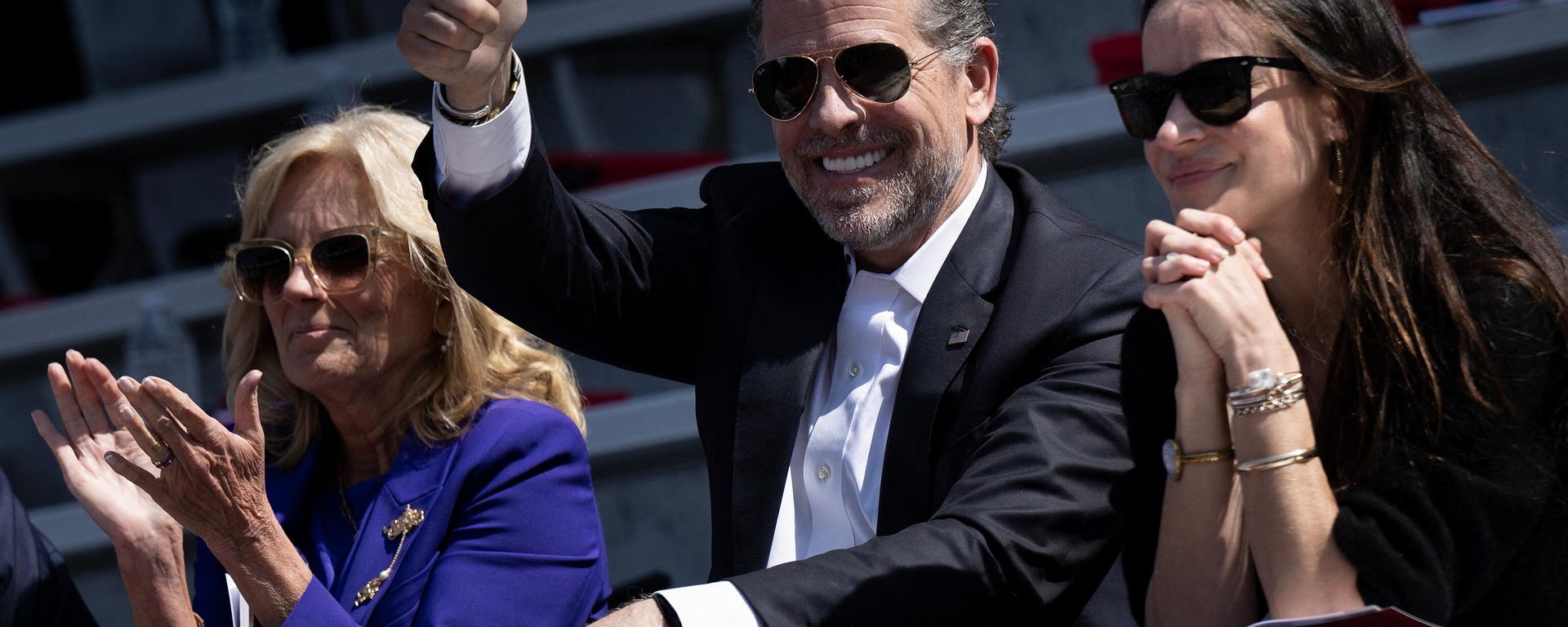 US First Lady Jill Biden with Hunter Biden and Ashley Biden, attends her granddaughter Maisy Biden's graduation from the University of Pennsylvania at Franklin Field on May 15, 2023 in Philadelphia, Pennsylvania - Sputnik International, 1920, 08.06.2023