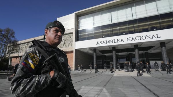 Police guard the National Assembly in Quito, Ecuador, Wednesday, May 17, 2023. - Sputnik International