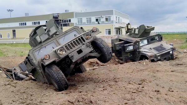 Wrecked military hardware used by Ukrainian troops in their ill-fated raid into Russia's Belgorod Region Wrecked military hardware used by Ukrainian troops in their ill-fated raid into Russia's Belgorod Region - Sputnik International