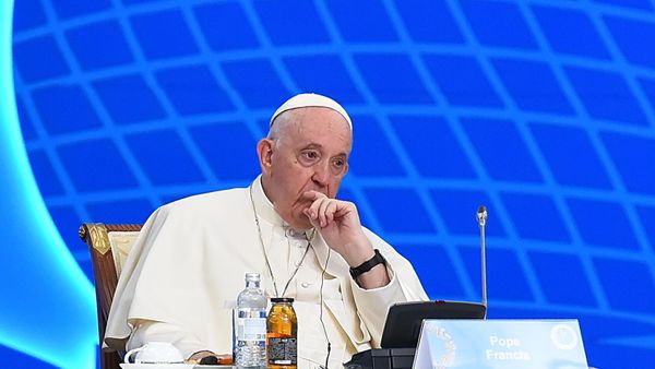 Pope Francis at the VII Congress of Leaders of World and Traditional Religions at the Palace of Independence in Nursultan. The main theme of the congress is The role of leaders of world and traditional religions in the spiritual and social development of mankind in the post–pandemic period. More than 100 delegations from 50 countries of the world take part in the work of the VII Congress. - Sputnik International