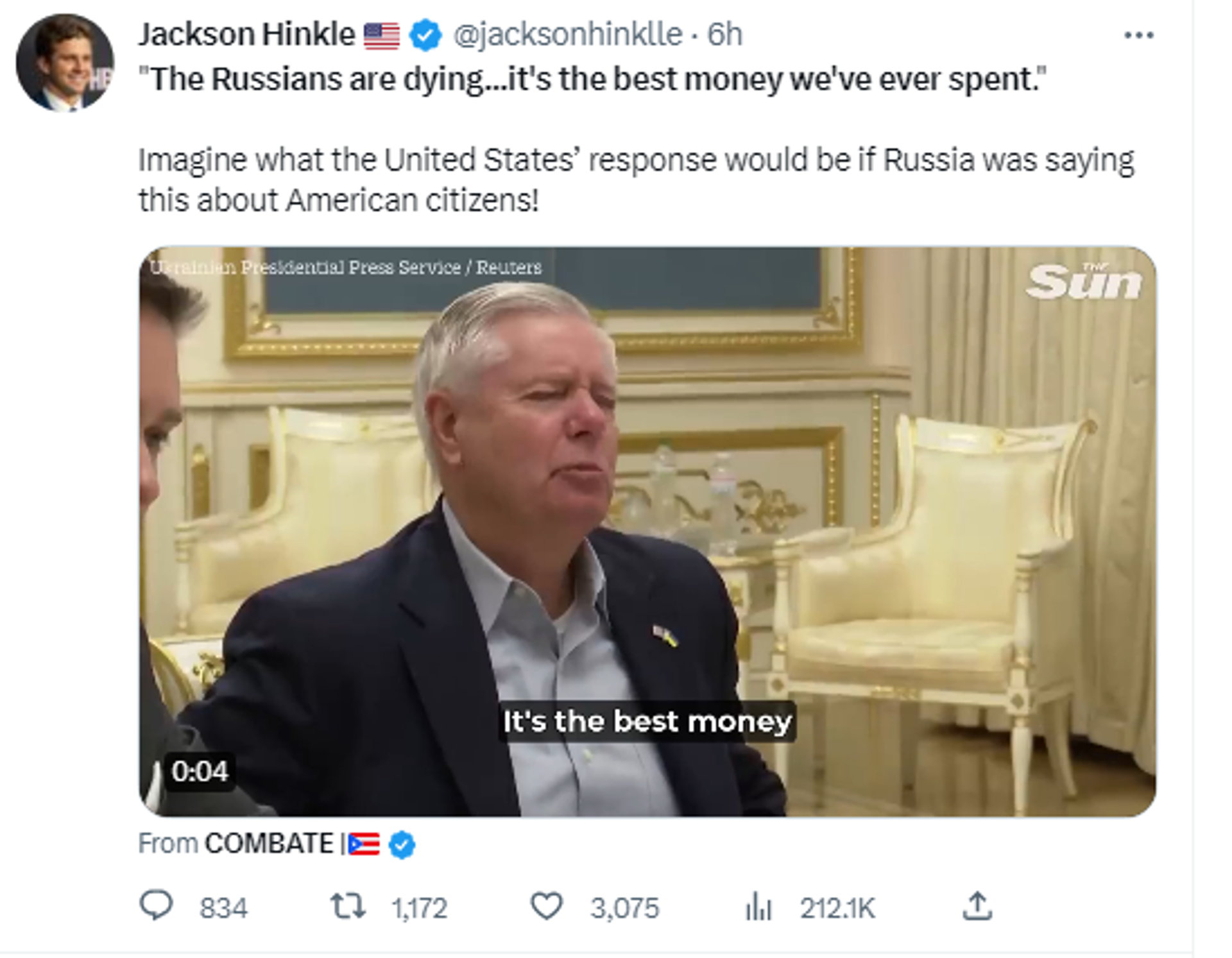 Twitter screenshot showing meeting between US Senator Lindsey Graham and Ukrainian President Volodymyr Zelensky. - Sputnik International, 1920, 28.05.2023