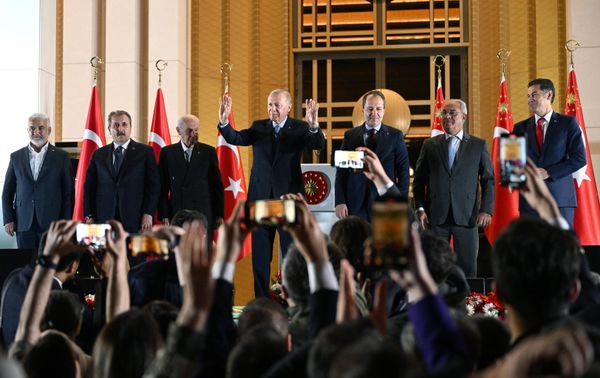 Prior to the elections, Erdogan said that Turkish voters would have to make "the most important choice of their lives, a decision concerning the future" of the country and its children.Above: Turkiye's incumbent President Recep Tayyip Erdogan, center, addresses supporters in front of the Presidential Palace in Ankara. - Sputnik International