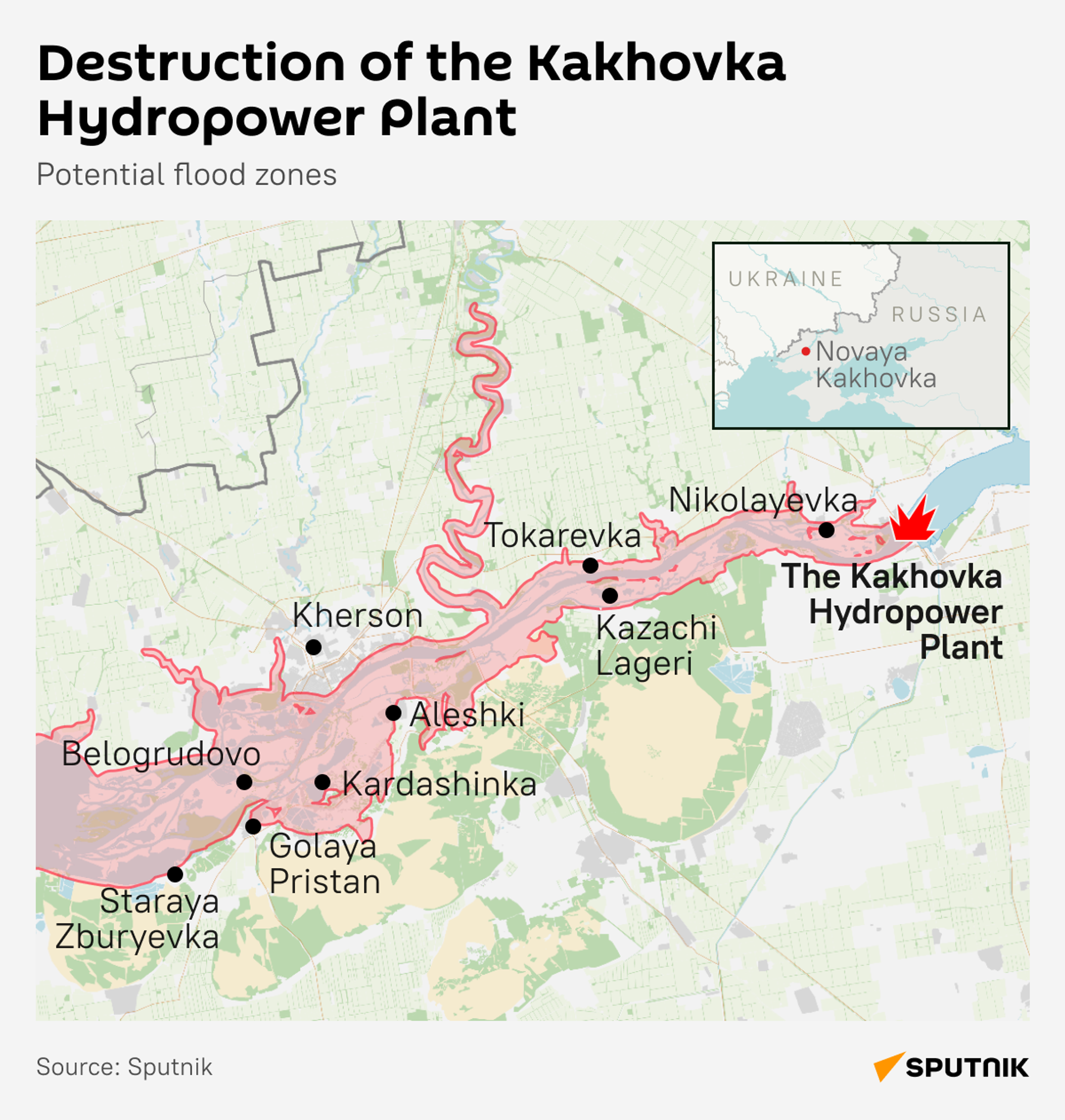Kakhovka flood desk - Sputnik International, 1920, 07.06.2023
