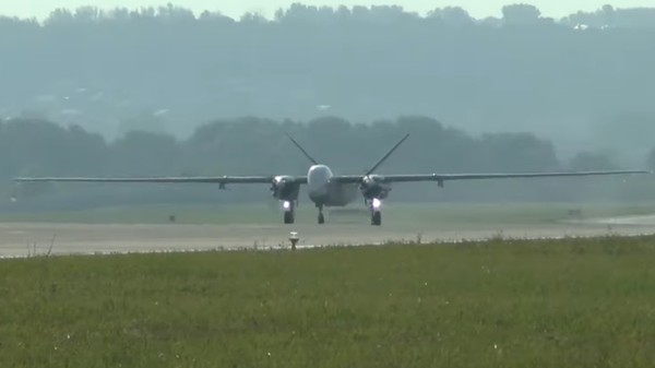 Screengrab of Russian Defense Ministry video showing test flight of Altius-U, 2019. - Sputnik International