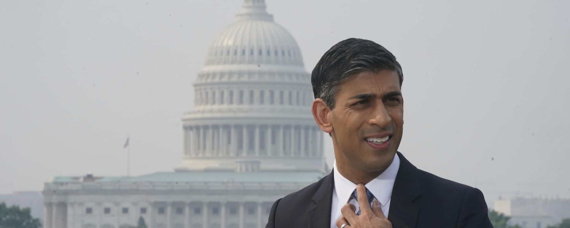 British Prime Minister Rishi Sunak talks to media during his visit to Washington D.C., Wednesday, June 7, 2023. The war in Ukraine was top Sunak’s agenda Wednesday as he started a two-day trip to Washington carrying the message that post-Brexit Britain remains an essential American ally in a world of emboldened authoritarian states. - Sputnik International, 1920, 05.07.2024