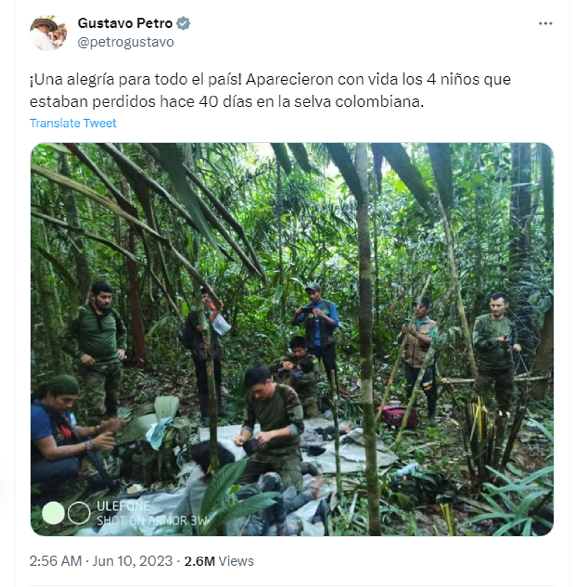 A Twitter screenshot of the Colombian president's message - Sputnik International, 1920, 10.06.2023