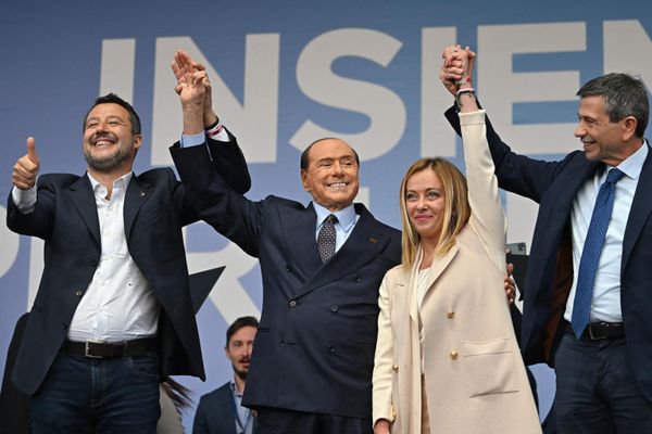 Berlusconi's triumph was short-lived, however, as his government collapsed by the end of the year due to frictions within the coalition.Above: Silvio Berlusconi at a rally of a right-wing party coalition Fratelli d'Italia - Brothers of Italy. - Sputnik International