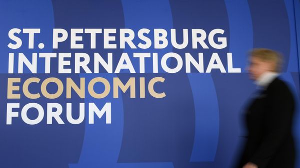 St. Petersburg. A woman walks by the logo of the St. Petersburg International Economic Forum 2023 at the Expo Forum Convention and Exhibition Center in the run-up to the Forum.
 - Sputnik International
