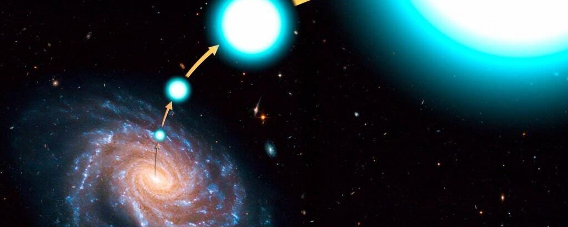 Artist concept showing a hypervelocity star escaping our galaxy. - Sputnik International, 1920, 15.06.2023