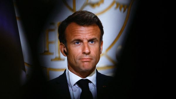 French President Emmanuel Macron attends a joint press conference with German Chancellor Olaf Scholz and Polish President Andrzej Duda during the Weimar Triangle Summit at the Elysee Palace in Paris, on June 12, 2023 - Sputnik International