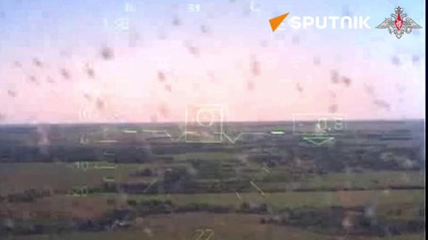 Destruction of Ukrainian armoured vehicle column in South Donetsk - Sputnik International