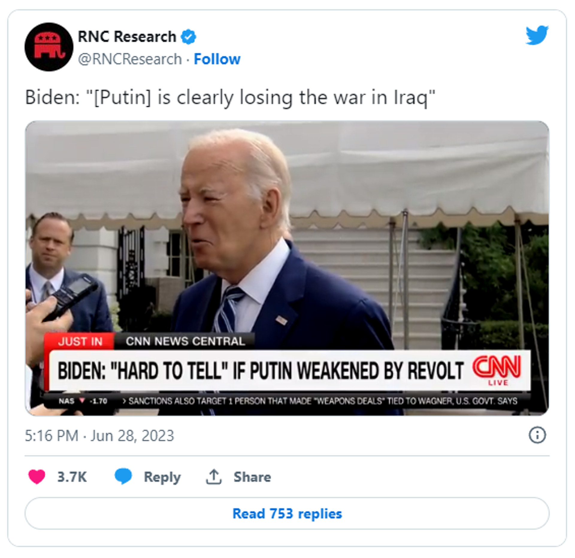 RNC Research Twitter screenshot - Sputnik International, 1920, 29.06.2023