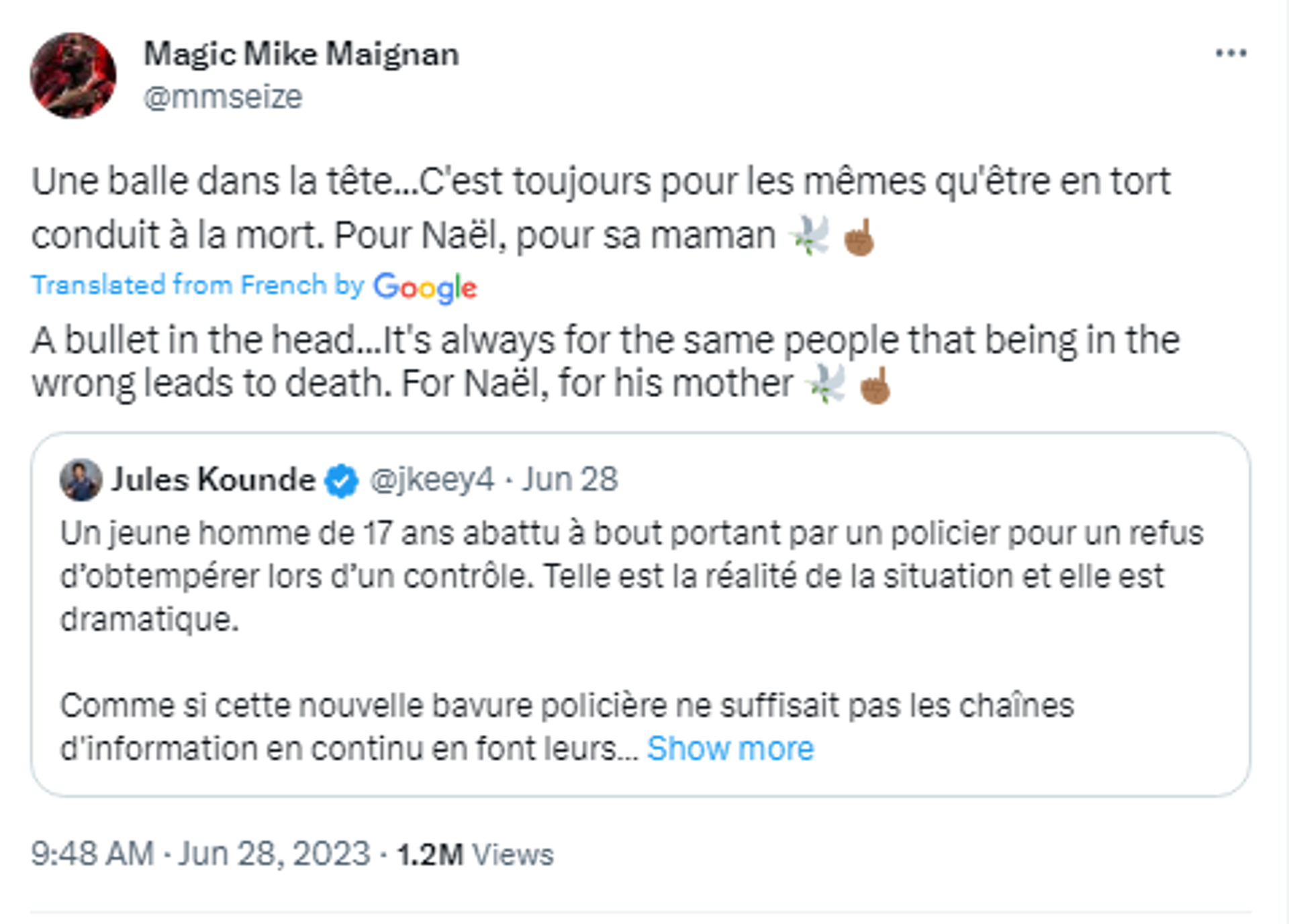 Screenshot of Twitter post by AC Milan football player Mike Maignan. Screenshot of Twitter post by AC Milan football player Mike Maignan. - Sputnik International, 1920, 30.06.2023
