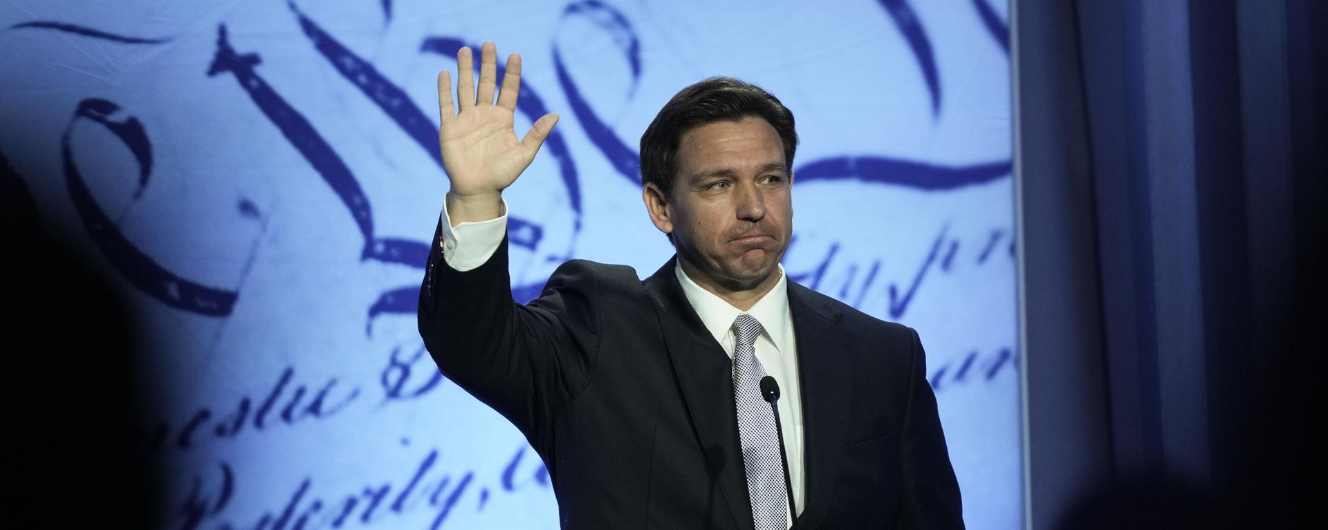 Republican presidential candidate Florida Gov. Ron DeSantis speaks at the Moms for Liberty meeting in Philadelphia, Friday, June 30, 2023. - Sputnik International, 1920, 18.01.2024