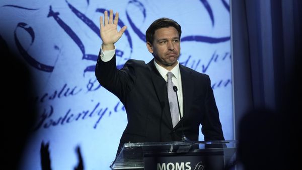 Republican presidential candidate Florida Gov. Ron DeSantis speaks at the Moms for Liberty meeting in Philadelphia, Friday, June 30, 2023. - Sputnik International