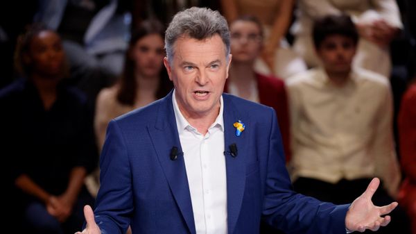 French Communist Party presidential candidate Fabien Roussel speaks during the show France in the Face of War, in Saint-Denis, north of Paris, Monday, March 14, 2022. The special broadcast on French TV channel TF1 gathers eight of the twelve candidates for France's April 2022 presidential election to speak about the war in Ukraine, following Russia's invasion.  - Sputnik International