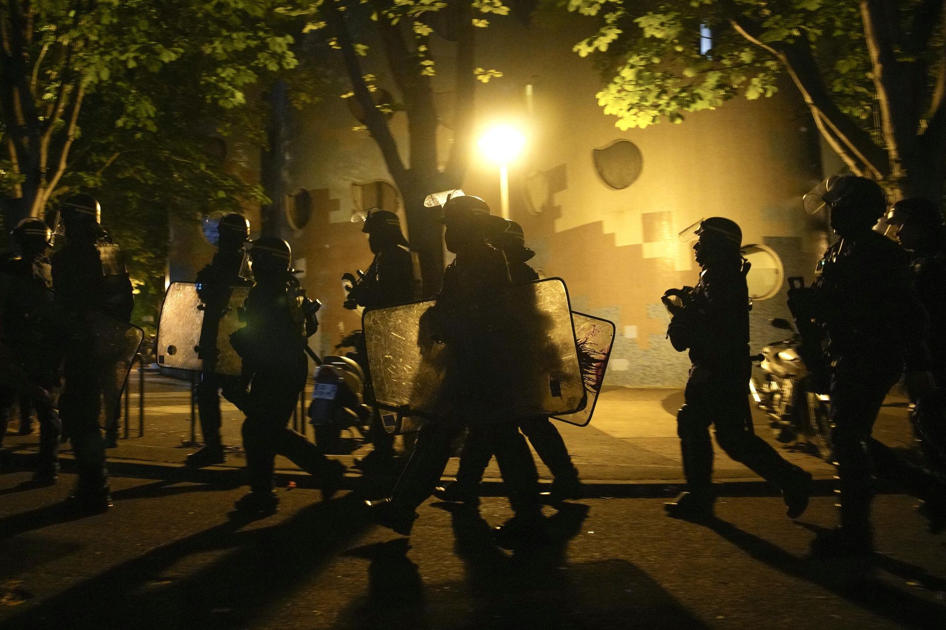 A group of police officers walk during a protest in Nanterre, outside Paris, France, Saturday, July 1, 2023.  - Sputnik International, 1920, 02.07.2023