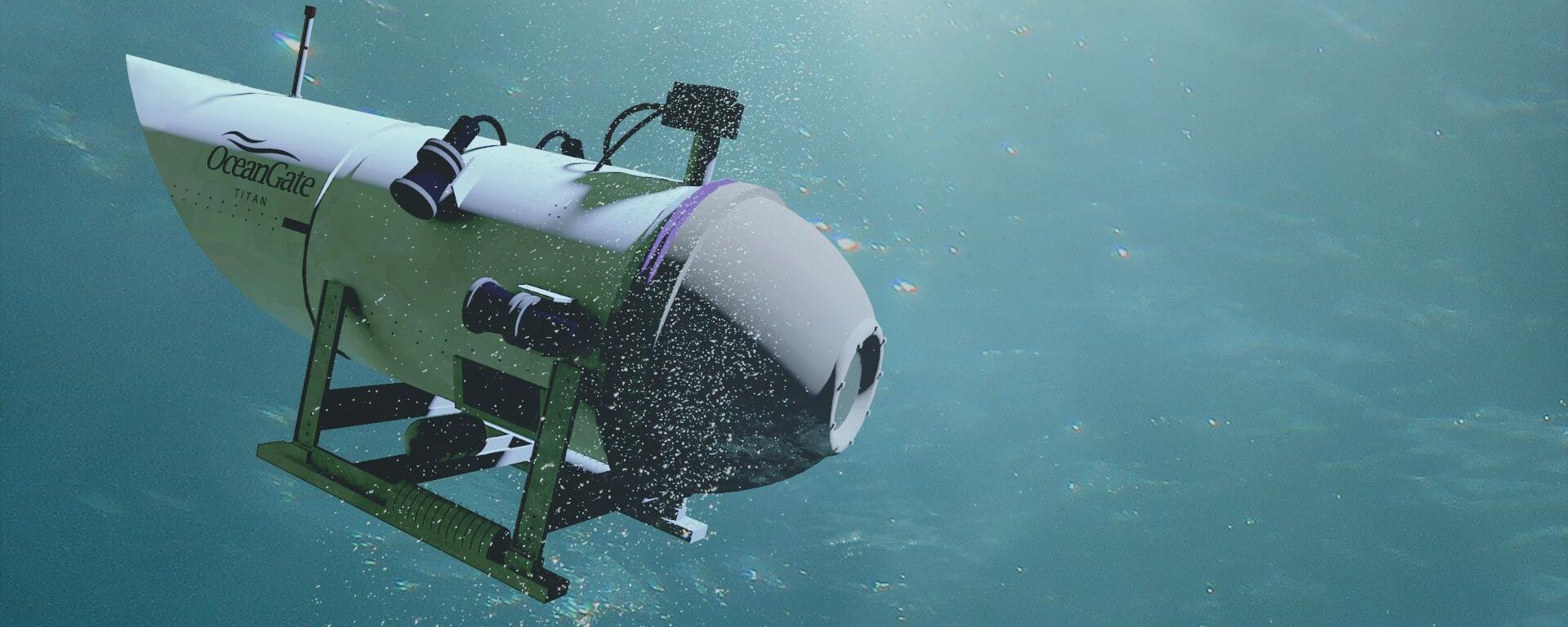 An artist's representation of the Titan submersible used by OceanGate Expeditions, which imploded near the wreck of the RMS Titanic on June 18, 2023. Five died in the accident. - Sputnik International, 1920, 03.07.2023