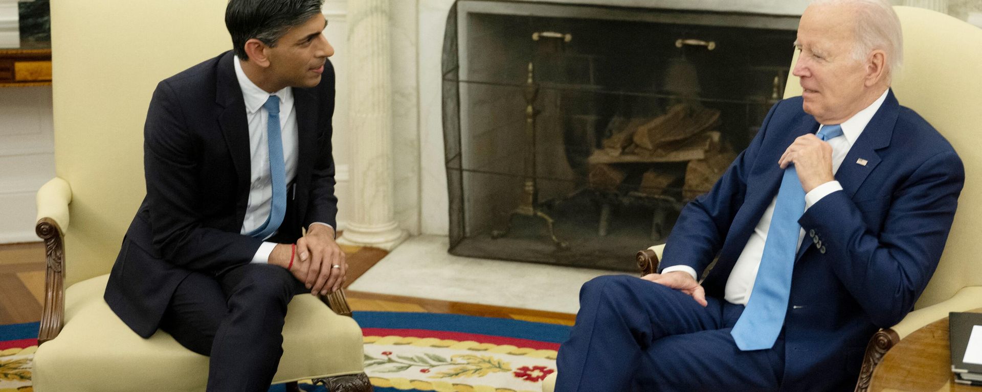 US President Joe Biden meets with British Prime Minister Rishi Sunak in the Oval Office of the White House in Washington, DC, on June 8, 2023.  - Sputnik International, 1920, 10.07.2023