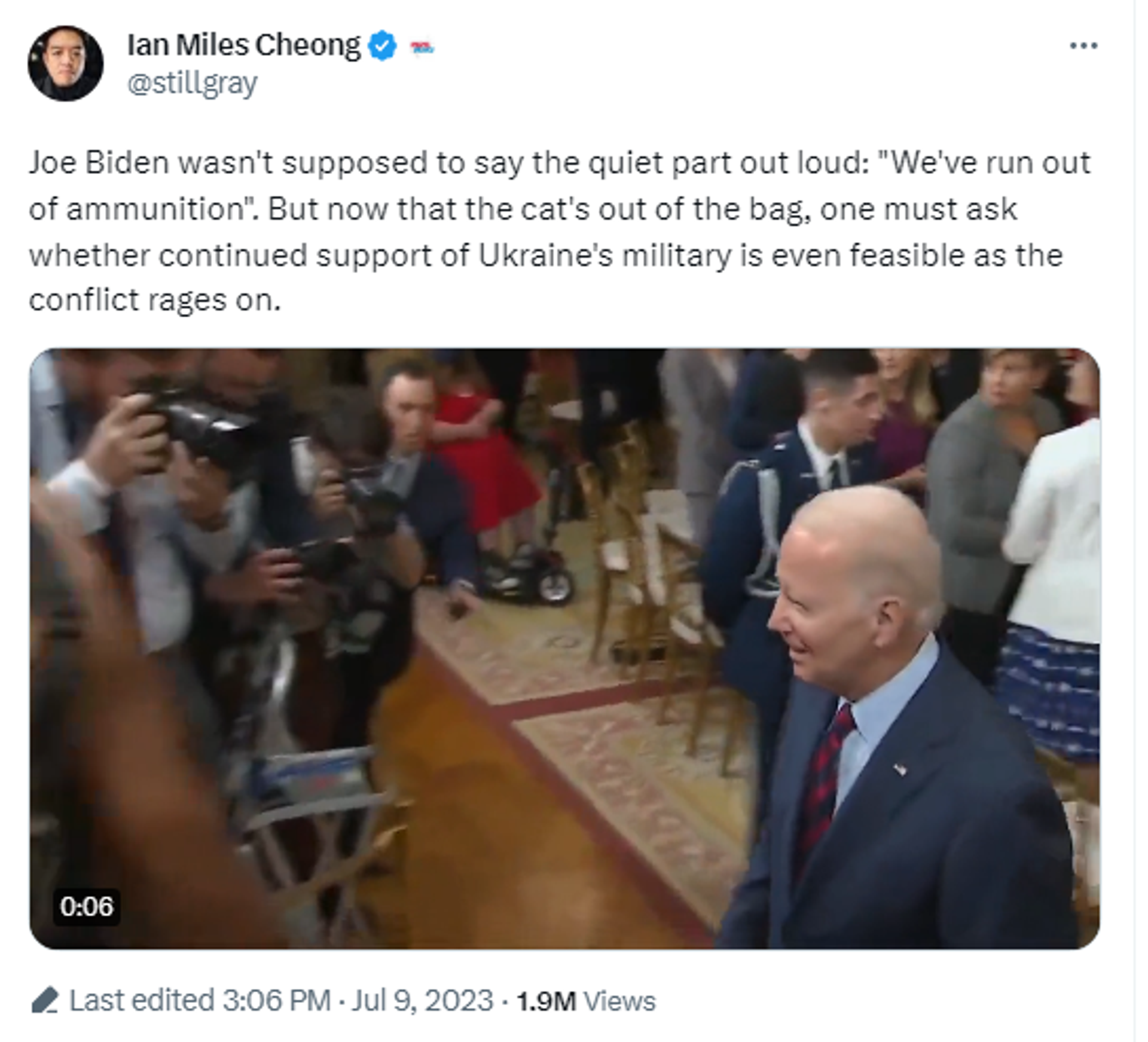Screenshot of Twitter post by US political commentator Ian Miles Cheong. - Sputnik International, 1920, 10.07.2023
