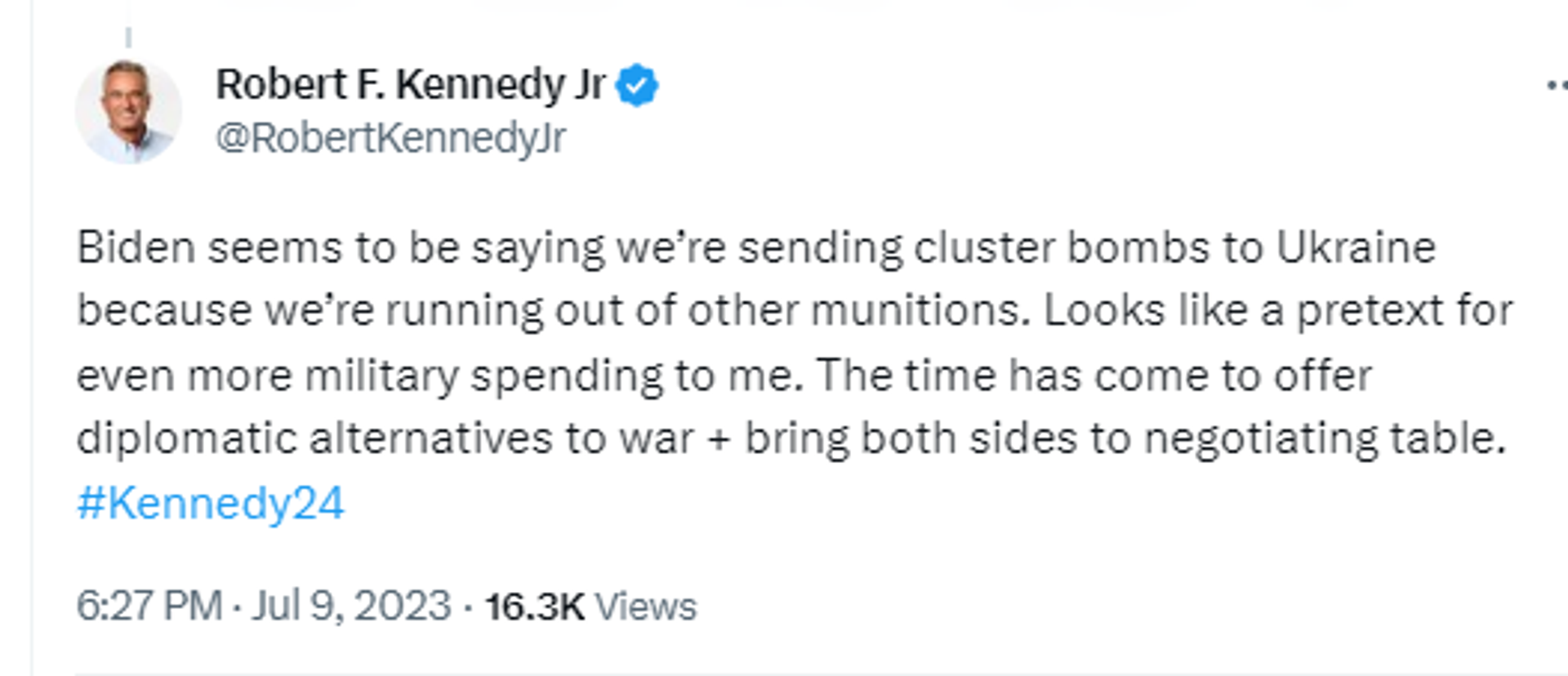 Screenshot of Twitter post by Robert F Kennedy Jr. - Sputnik International, 1920, 10.07.2023