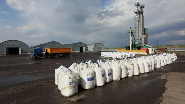 Packs with fertilizers are prepared for wheat seeds sowing at a warehouse of Solgon company in the Siberian the village of Talniki, Uzhursky district of Krasnoyarsk region, Russia. - Sputnik International