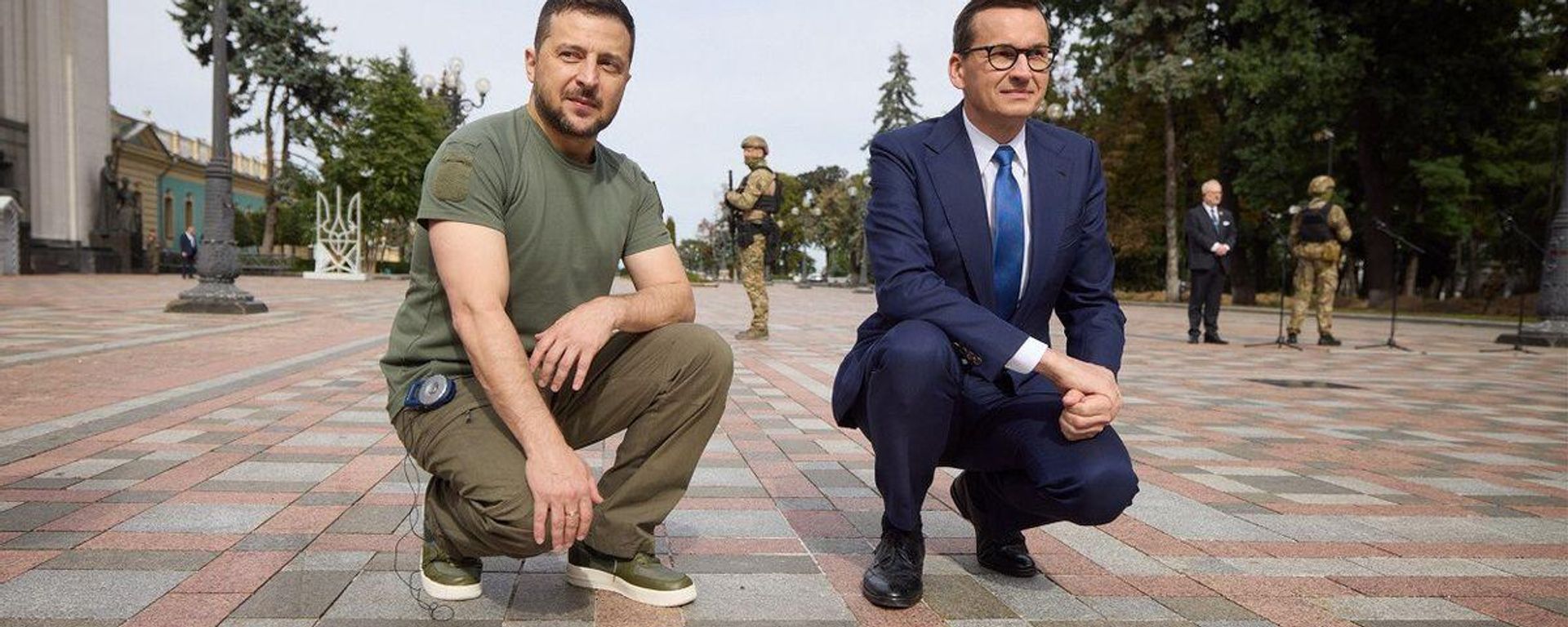 Ukrainian President Volodymyr Zelensky with Polish Prime Minister Mateusz Morawiecki. File photo. - Sputnik International, 1920, 02.08.2023