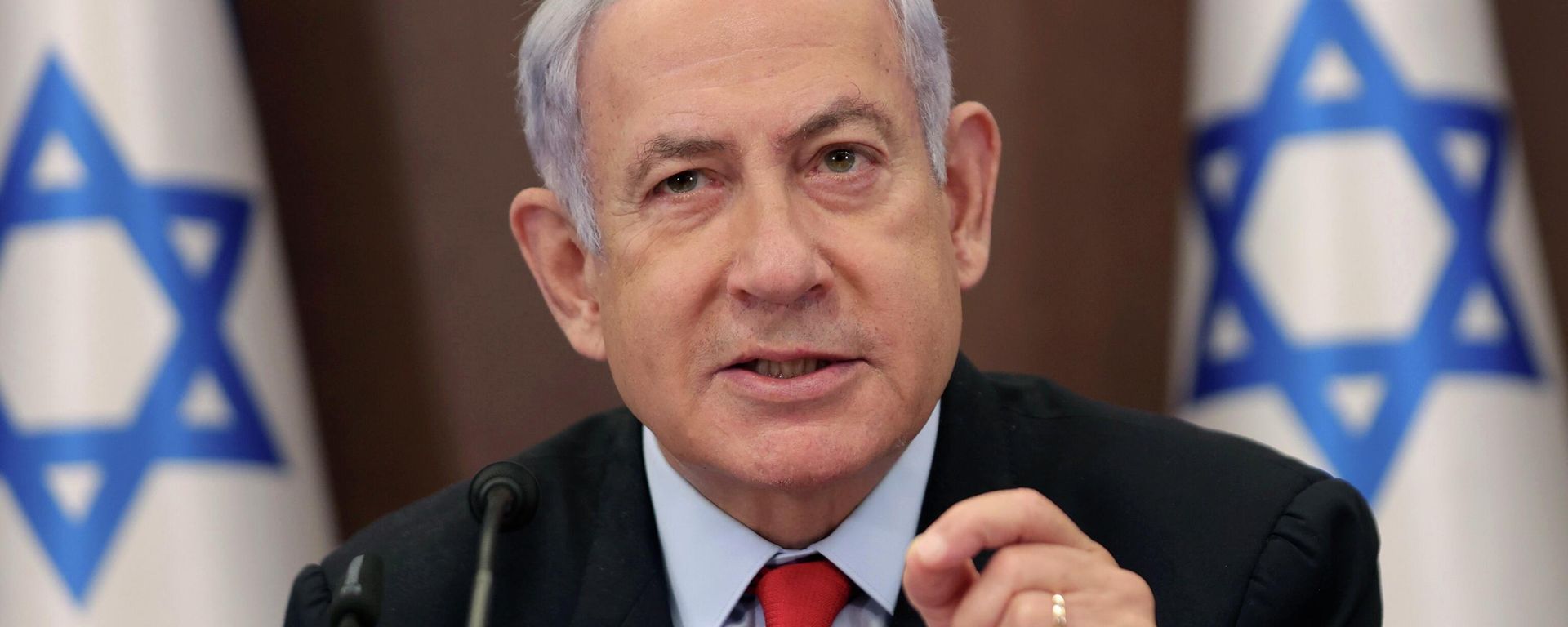 Israeli Prime Minister Benjamin Netanyahu attends the weekly cabinet meeting at the prime minister's office in Jerusalem, Israel, Sunday, July 30, 2023. Israeli Prime Minister Benjamin Netanyahu attends the weekly cabinet meeting at the prime minister's office in Jerusalem, Israel, Sunday, July 30, 2023. - Sputnik International, 1920, 25.02.2024
