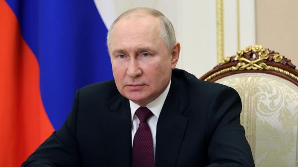 August 14, 2023. Russian President Vladimir Putin during a video message on the opening of the International Military-Technical Forum Army-2023. - Sputnik International