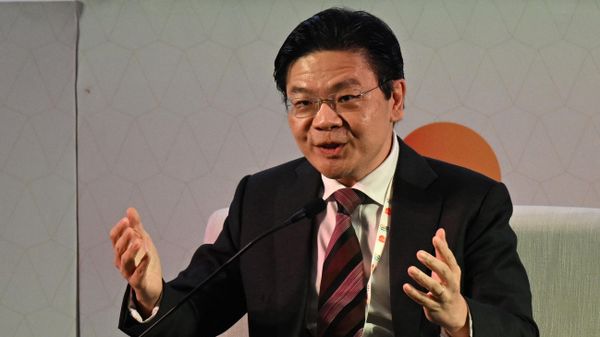 Singapore's Deputy Prime Minister and Finance Minister Lawrence Wong speaks during the G20 Finance Ministers, Central Bank Governors (FMCBG) and Finance & Central Bank Deputies (FCBD) meetings, at the Mahatma Mandir in Gandhinagar on July 16, 2023. - Sputnik International