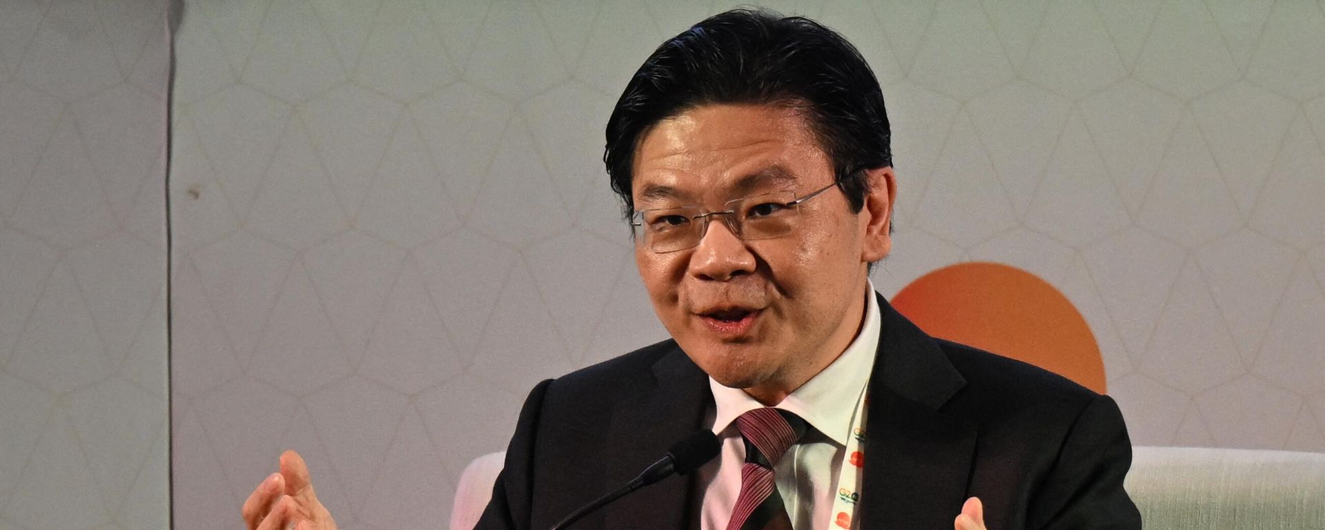 Singapore's Deputy Prime Minister and Finance Minister Lawrence Wong speaks during the G20 Finance Ministers, Central Bank Governors (FMCBG) and Finance & Central Bank Deputies (FCBD) meetings, at the Mahatma Mandir in Gandhinagar on July 16, 2023. Singapore's Deputy Prime Minister and Finance Minister Lawrence Wong speaks during the G20 Finance Ministers, Central Bank Governors (FMCBG) and Finance & Central Bank Deputies (FCBD) meetings, at the Mahatma Mandir in Gandhinagar on July 16, 2023. - Sputnik International, 1920, 14.08.2023