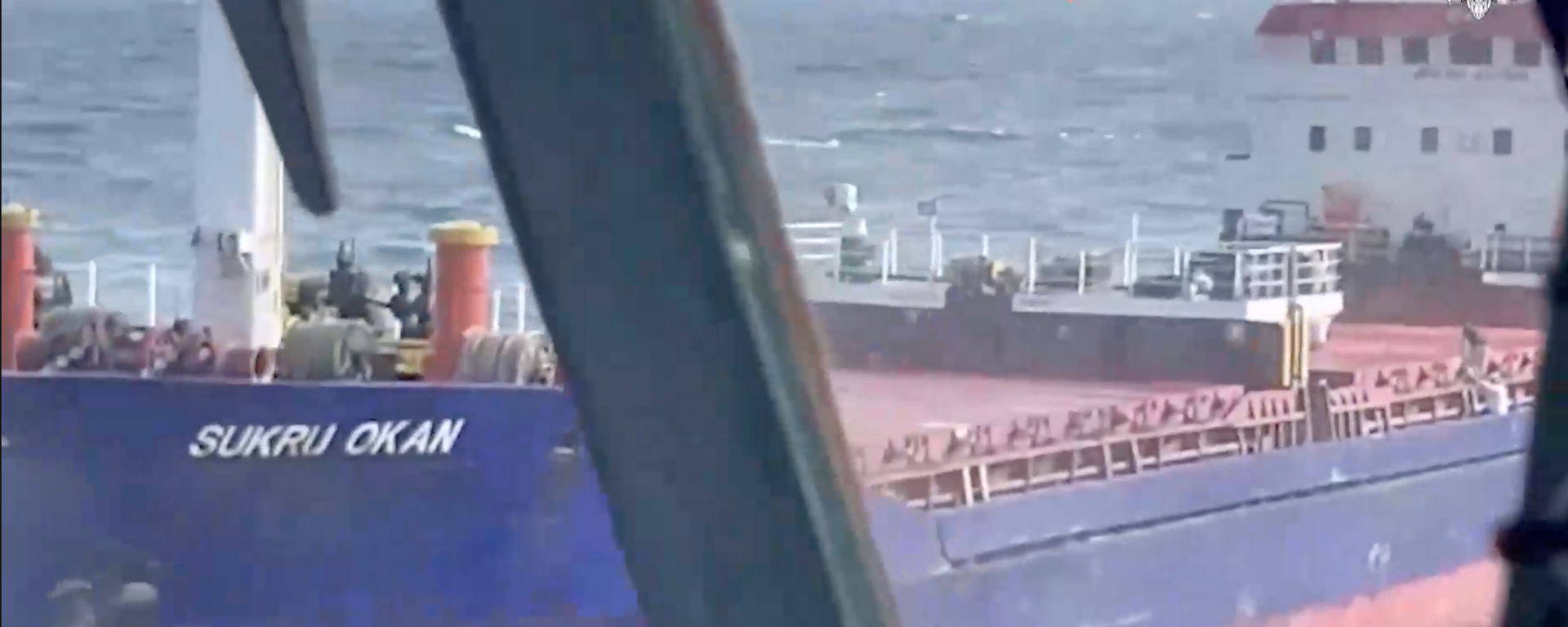 Footage of the work of the Russian inspection group of the Black Sea Fleet patrol ship Vasily Bykov on the Palau-flagged dry cargo ship Sukra Okan to the Ukrainian port of Izmail on August 13 Footage of the work of the Russian inspection group of the Black Sea Fleet patrol ship Vasily Bykov on the Palau-flagged dry cargo ship Sukra Okan to the Ukrainian port of Izmail on August 13 - Sputnik International, 1920, 15.08.2023