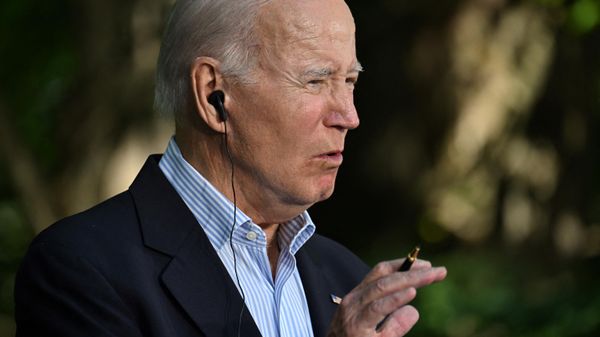US President Joe Biden,speaks at a press conference during the Camp David Trilateral Summit at Camp David in Maryland on August 18, 2023. - Sputnik International