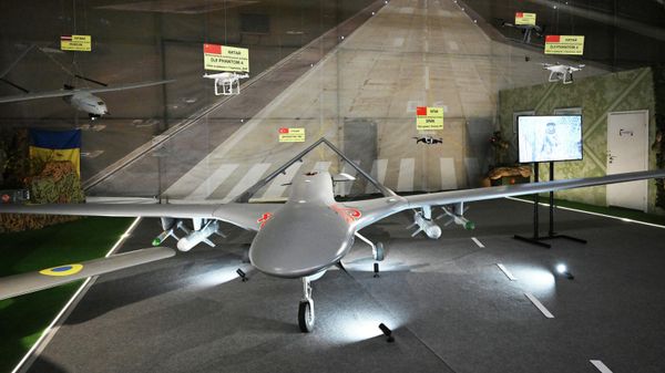 Trophy Ukrainian Drone at the Army-2023 International Military-Technical Forum - Sputnik International