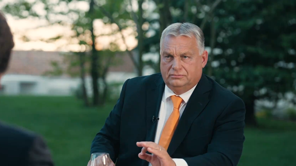 An X (formerly Twitter) screenshot of Viktor Orban's interview with Tucker Carlson. File photo - Sputnik International