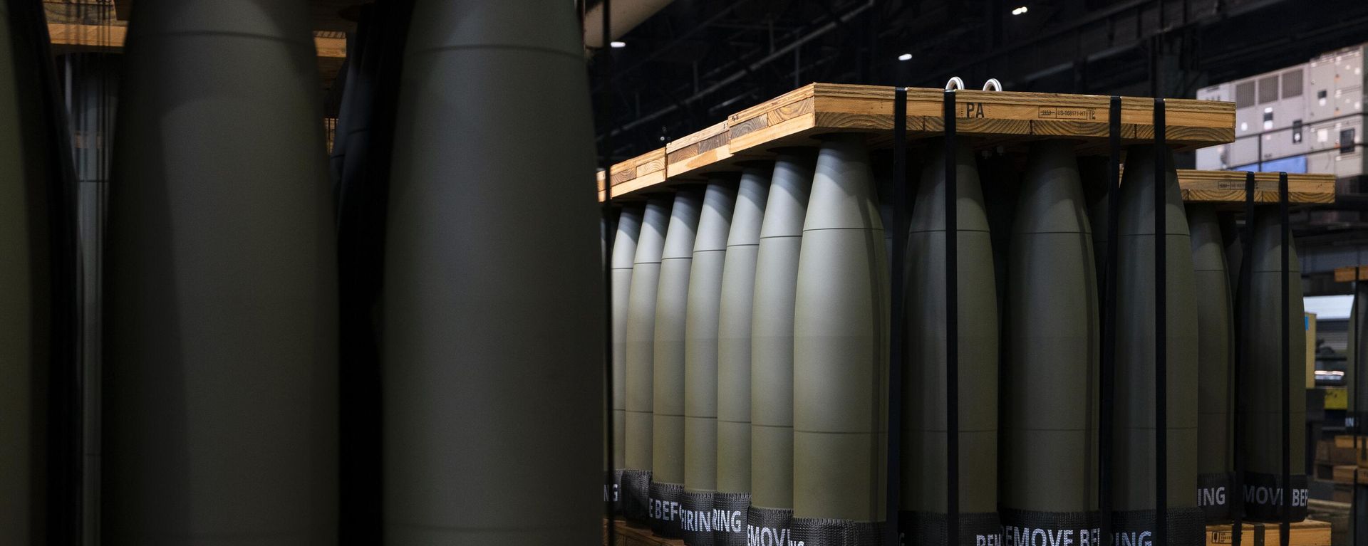M795 155mm artillery rounds at the Army Ammunition Plant in Pennsylvania, US - Sputnik International, 1920, 02.01.2024