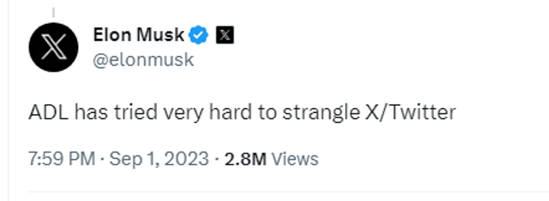 Screenshot of X post by Elon Musk. Screenshot of X post by Elon Musk. - Sputnik International, 1920, 03.09.2023