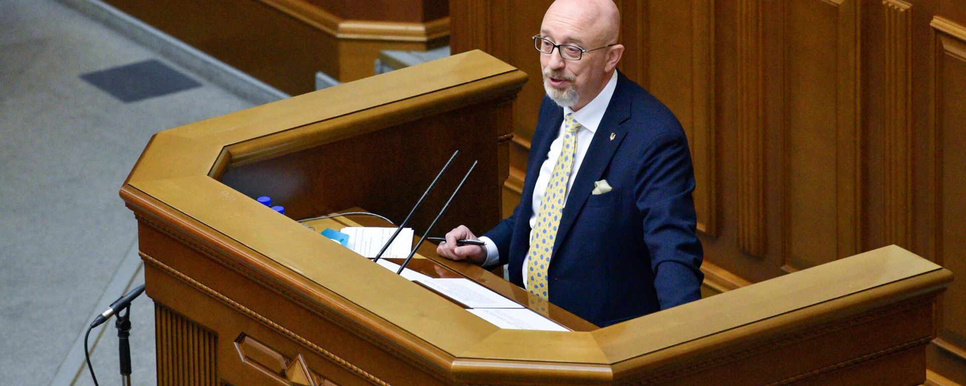Ukrainian Defense Minister Oleksii Reznikov in the Ukrainian parliament. Ukrainian Defense Minister Oleksii Reznikov in the Ukrainian parliament. - Sputnik International, 1920, 04.09.2023