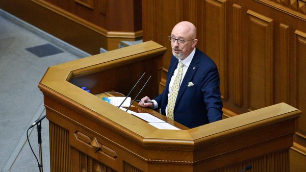 Ukrainian Defense Minister Oleksii Reznikov in the Ukrainian parliament. - Sputnik International