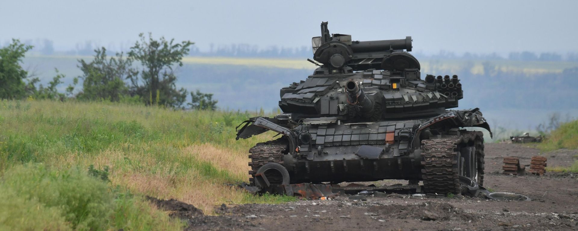 A destroyed tank of the Ukrainian armed forces in the Russian special operation zone in Ukraine. File photo - Sputnik International, 1920, 05.10.2023