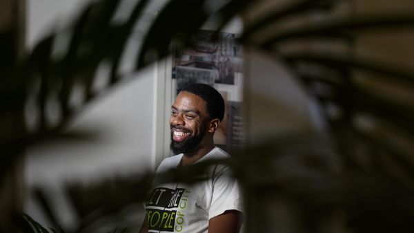 Curtis Duncan, poses for a portrait at one of the Stop Cop City movement headquarters, Thursday, July 20, 2023, in Atlanta. - Sputnik International