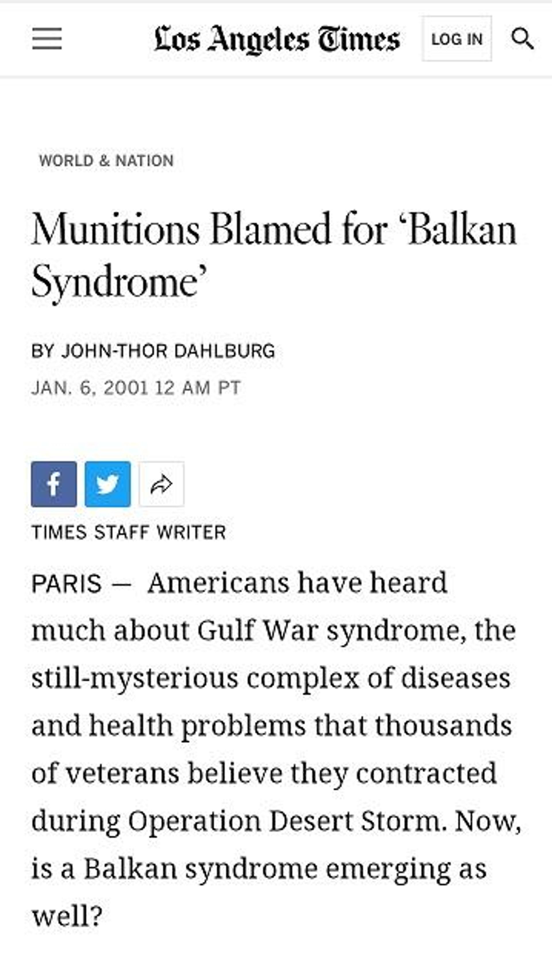 LAT article on depleted uranium - Sputnik International, 1920, 07.09.2023