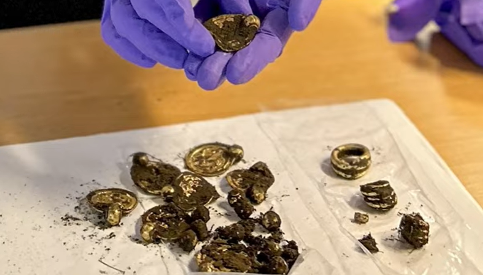 Man who found gold jewelry dating back to 500 AD using his metal detector. - Sputnik International, 1920, 08.09.2023