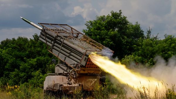Russian MLRS Grad in combat action in special military operation zone - Sputnik International