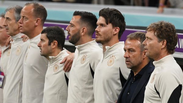 Germany's head coach Hans-Dieter Flick, second right, is seen before the Qatar 2022 World Cup Group E soccer match between Spain and Germany, in Al Khor, Qatar. - Sputnik International